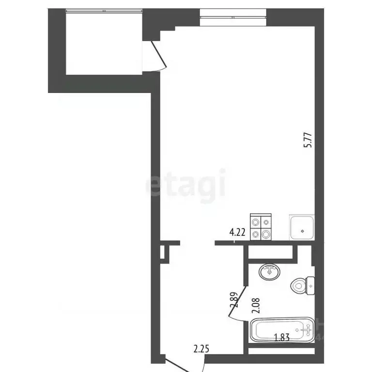 Студия Тюменская область, Тюмень Таврическая ул., 9к4 (35.0 м) - Фото 2