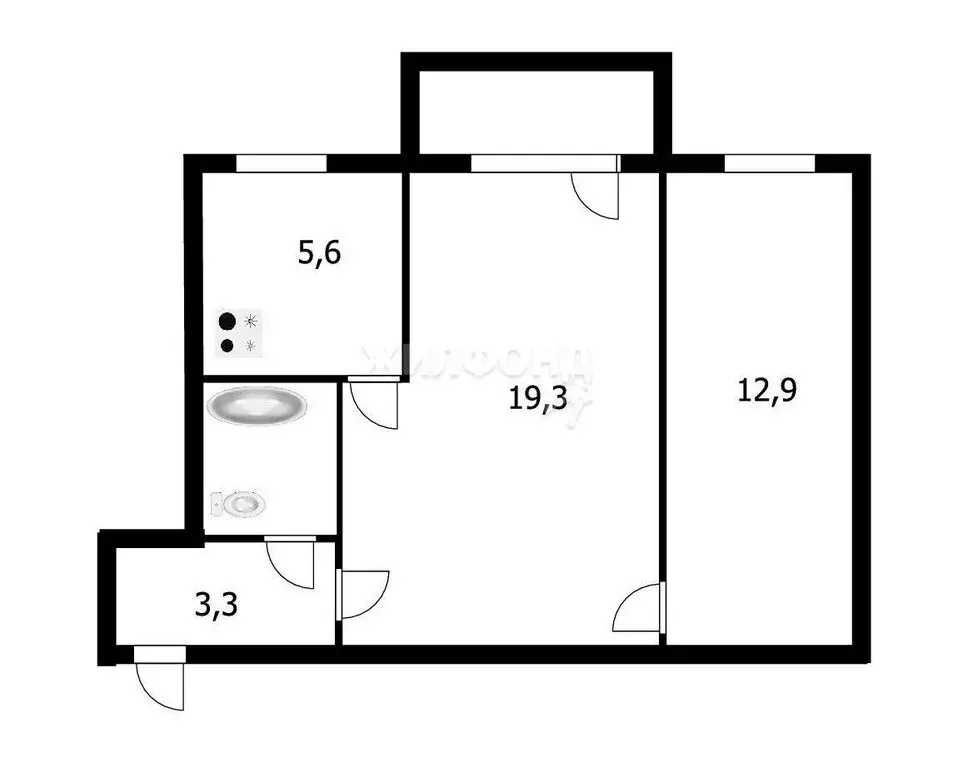 2-комнатная квартира: Новосибирск, Учительская улица, 37 (44 м) - Фото 0