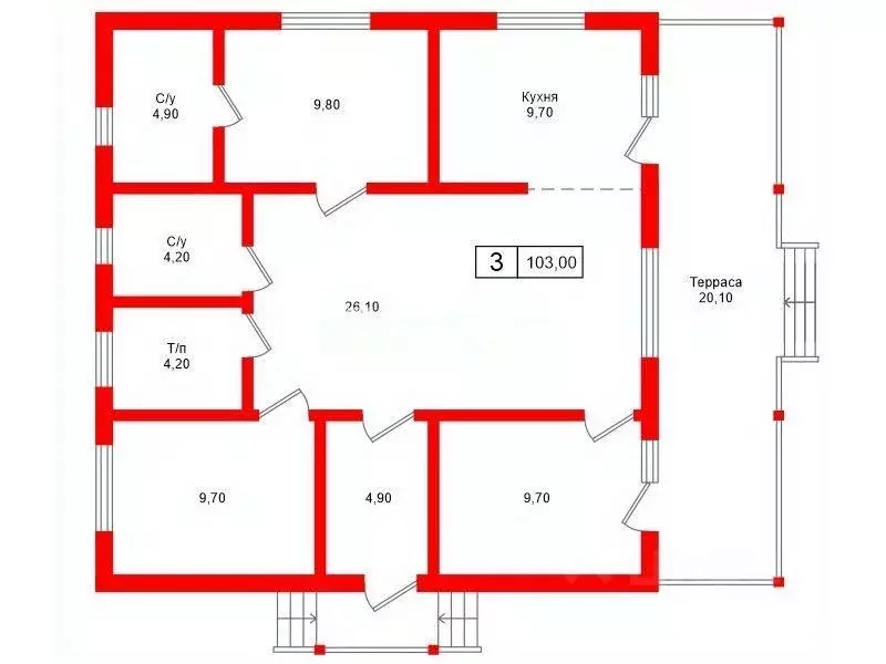 Дом, 103 м - Фото 1