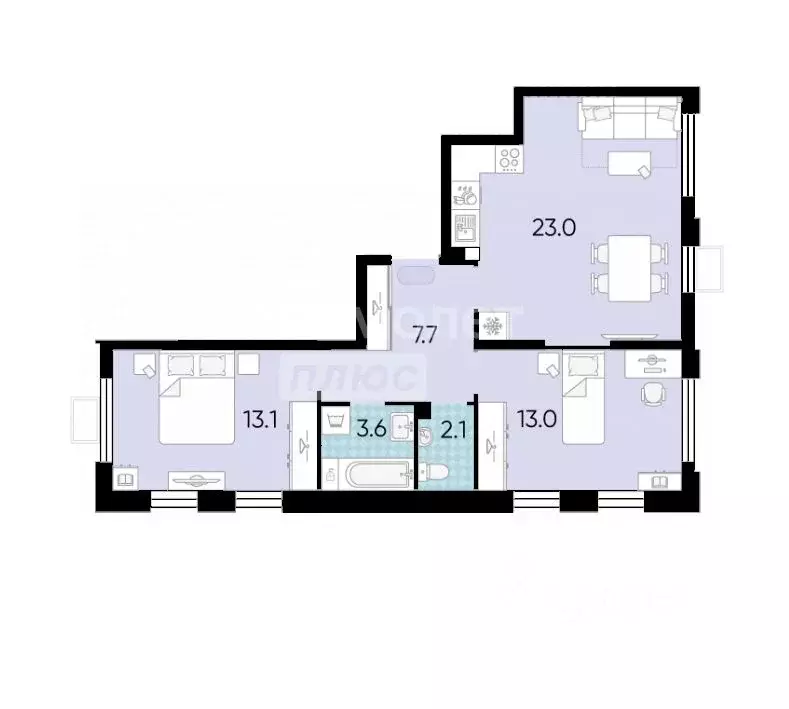 3-к кв. Москва Производственная ул., 17А/21Б (62.5 м) - Фото 1