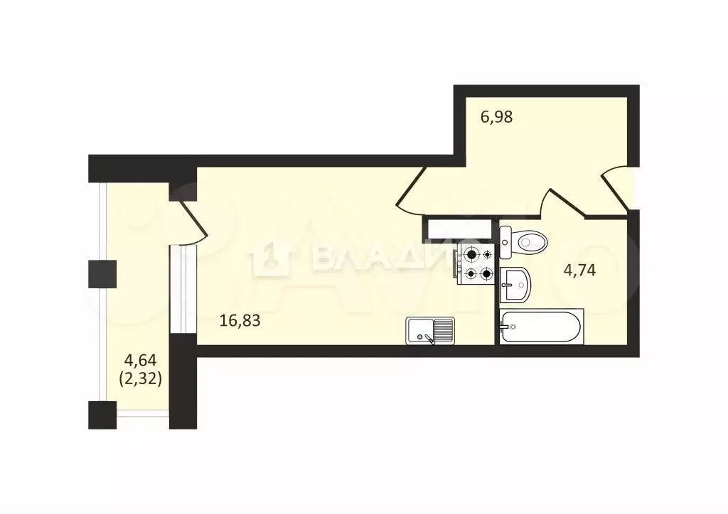 Квартира-студия, 29,4 м, 17/17 эт. - Фото 0