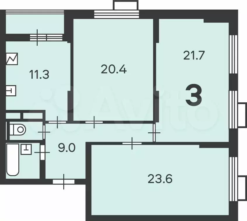 Аукцион: 3-к. квартира, 90,5 м, 17/24 эт. - Фото 0