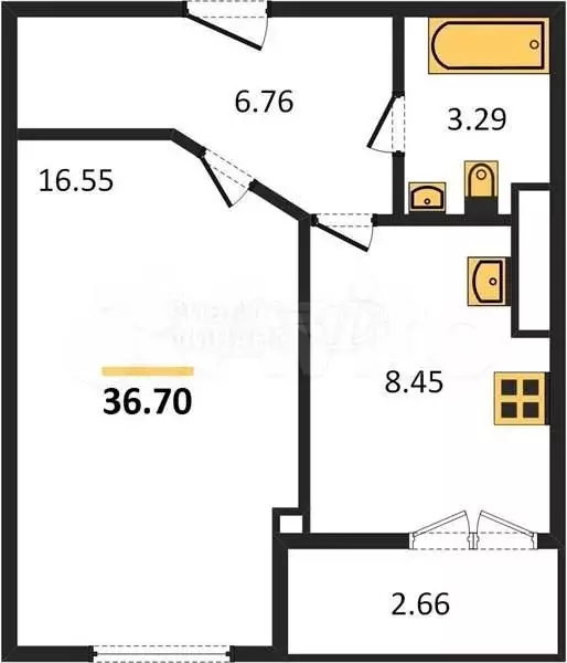 2-к. квартира, 56,7 м, 2/9 эт. - Фото 1