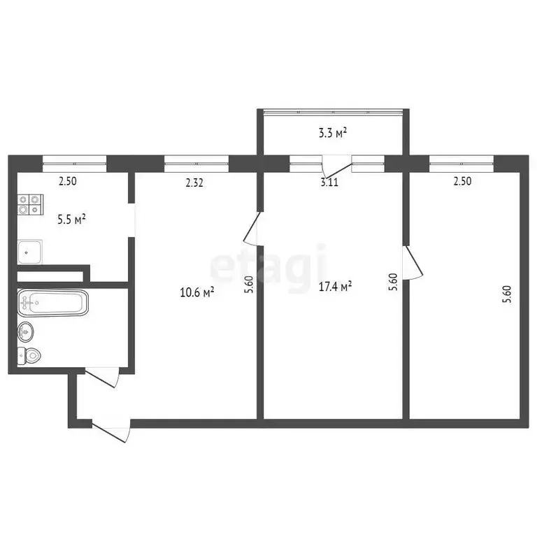 3-комнатная квартира: Самара, Московское шоссе, 18-й километр, 13 ... - Фото 0