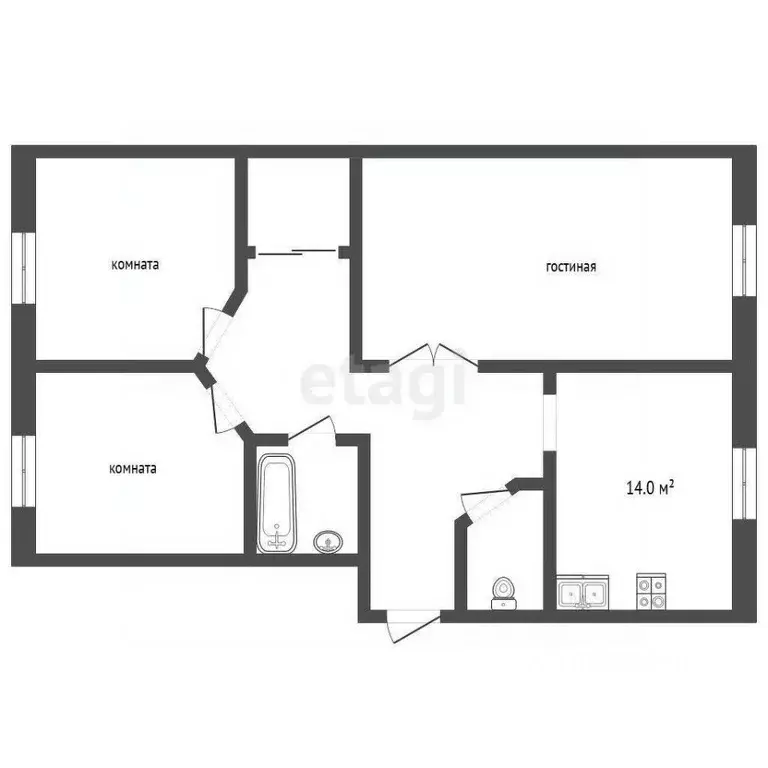 3-к кв. Архангельская область, Котлас просп. Мира, 41А (81.6 м) - Фото 1