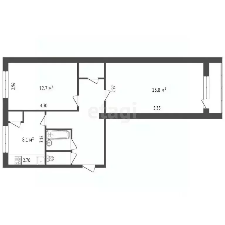 2-к кв. Калужская область, Калуга городской округ, д. Шопино ул. ... - Фото 2