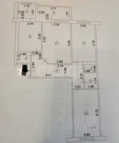 3-к кв. Татарстан, Казань просп. Победы, 222 (72.2 м) - Фото 2