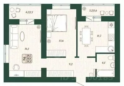2-к кв. Самарская область, Волжский район, Смышляевка городское ... - Фото 1