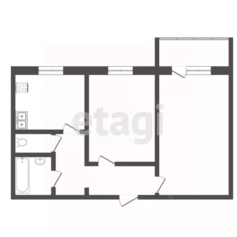2-к кв. Тюменская область, Тюмень Харьковская ул., 31 (51.0 м) - Фото 2