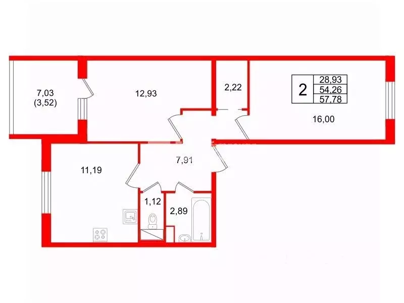 2-к кв. Санкт-Петербург, Санкт-Петербург, Петергоф ул. Парковая, 14к2 ... - Фото 2