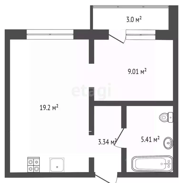 1-к кв. Тюменская область, Тюмень ул. Павла Шарова, 1к1 (40.8 м) - Фото 2