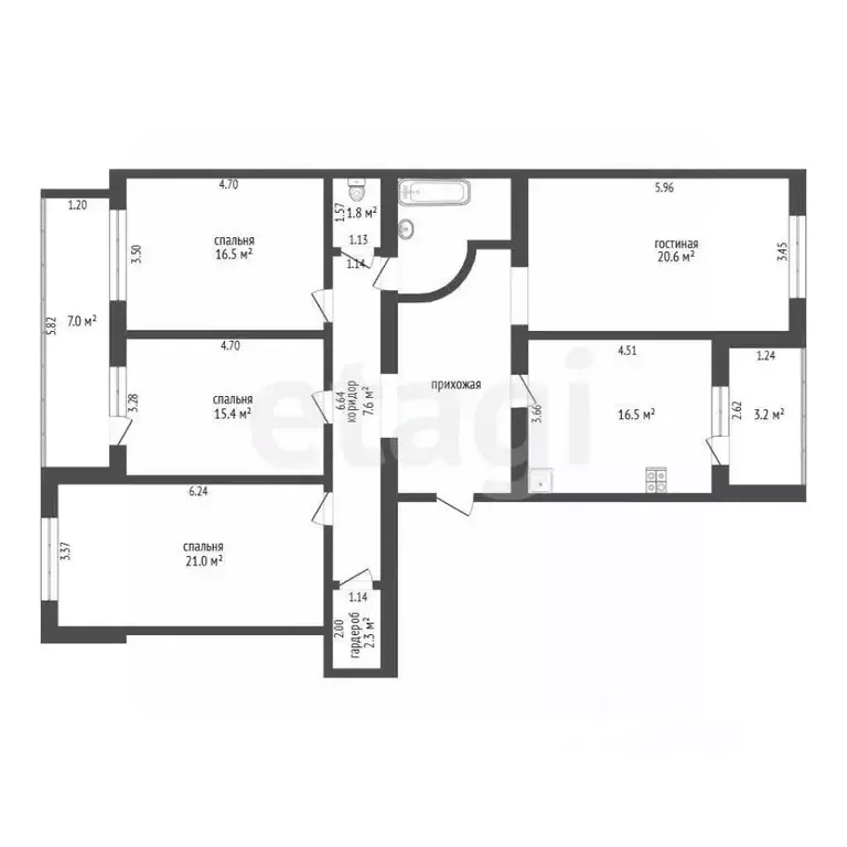 4-к кв. Тюменская область, Тюмень ул. Урицкого, 22 (120.0 м) - Фото 2