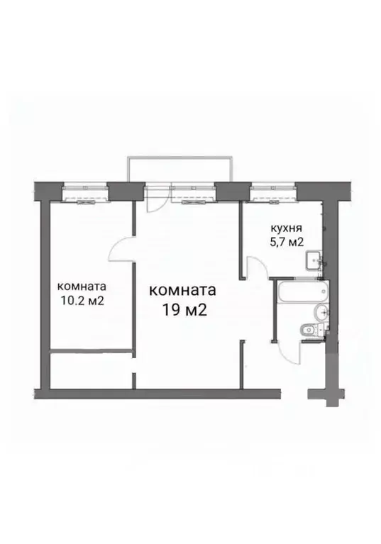 2-к кв. Липецкая область, Липецк пл. Мира, 4 (42.1 м) - Фото 1
