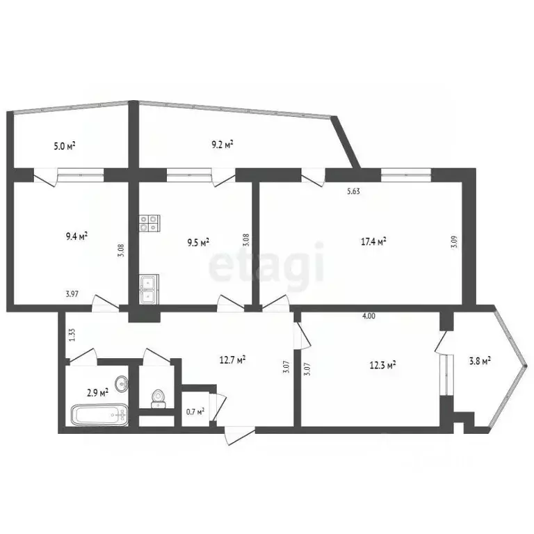 3-к кв. Крым, Ялта муниципальный округ, Гаспра пгт ш. Алупкинское, 22 ... - Фото 2