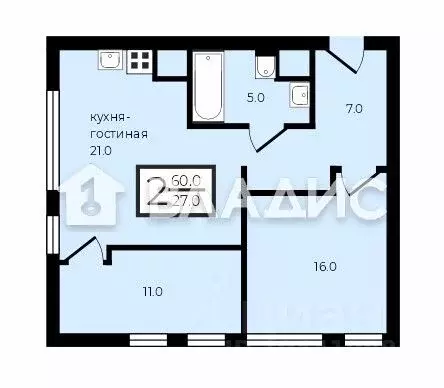 2-к кв. Москва Рублевское ш., 101 (60.0 м) - Фото 2