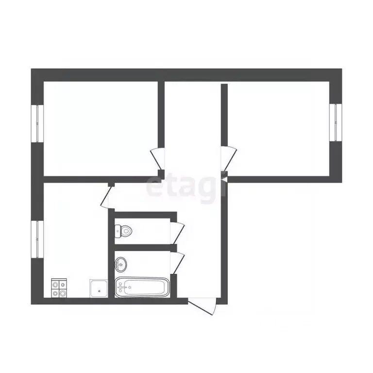 2-к кв. Московская область, Дмитров ул. Космонавтов, 13 (45.2 м) - Фото 2