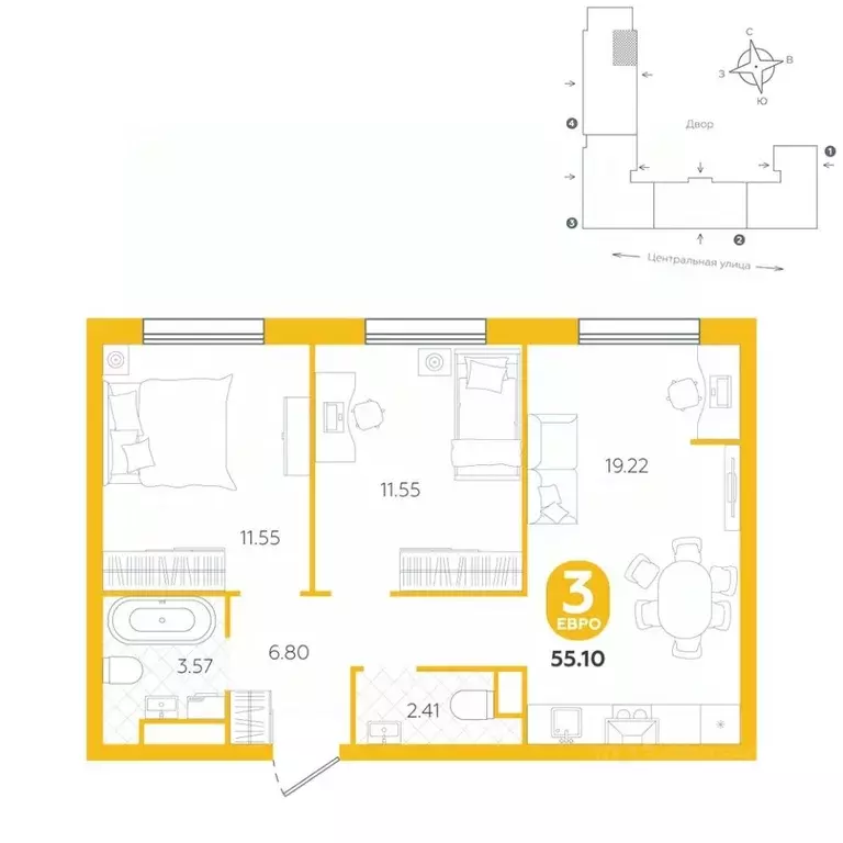 3-к кв. Тюменская область, Тюменский муниципальный округ, с. Горьковка ... - Фото 0