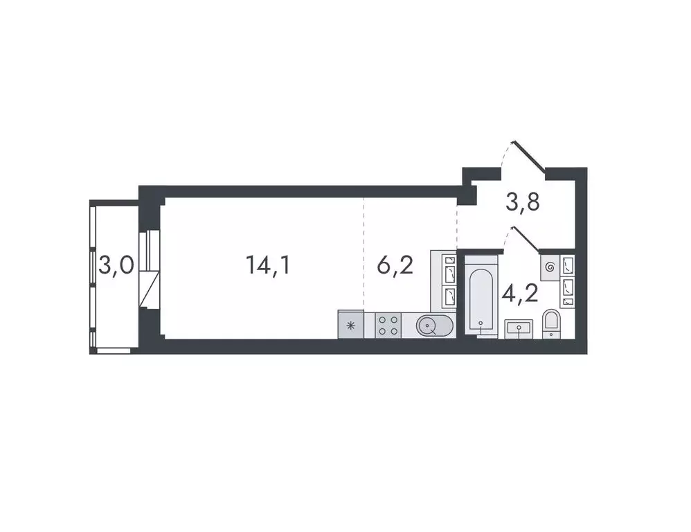 Квартира-студия: Киров, Чистопрудненская улица, 13 (31.3 м) - Фото 0
