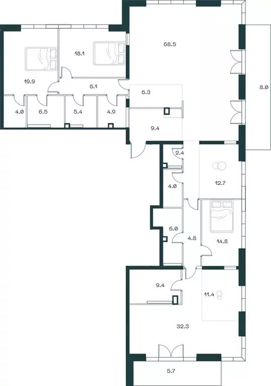 4-комнатная квартира: Москва, 2-й Донской проезд, 10 (268.4 м) - Фото 1