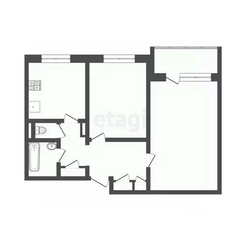 2-к кв. Смоленская область, Смоленск ш. Киевское, 57 (43.0 м) - Фото 1