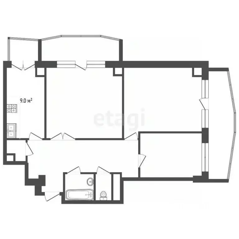 3-к кв. Ростовская область, Ростов-на-Дону Ворошиловский просп., 80 ... - Фото 1
