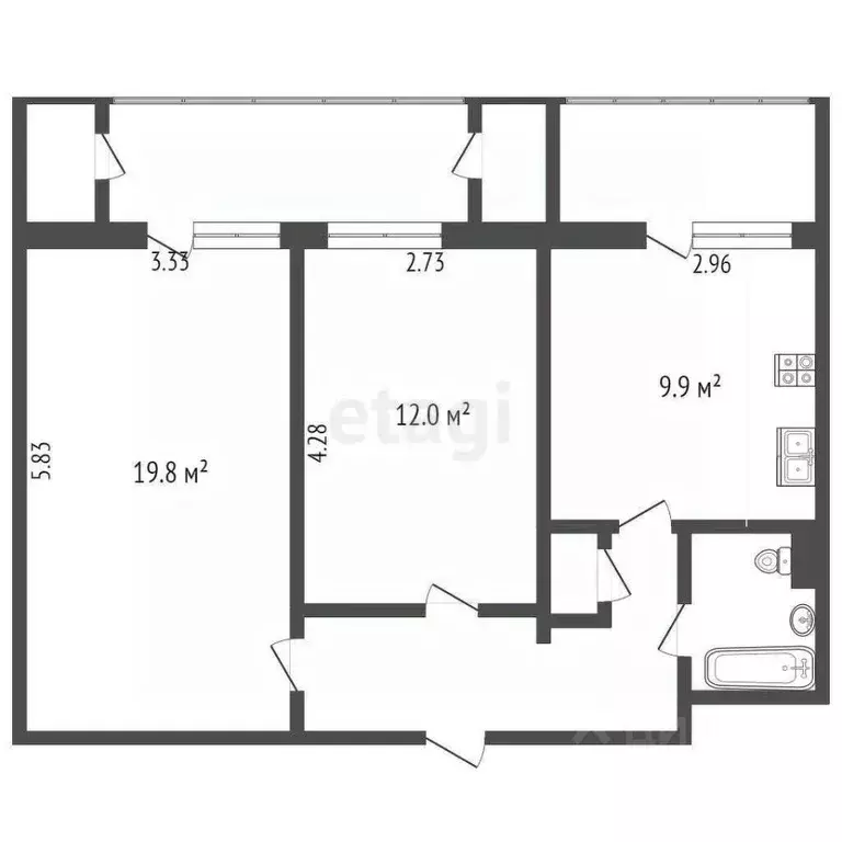 2-к кв. Москва Керамический проезд, 61К1 (51.7 м) - Фото 1