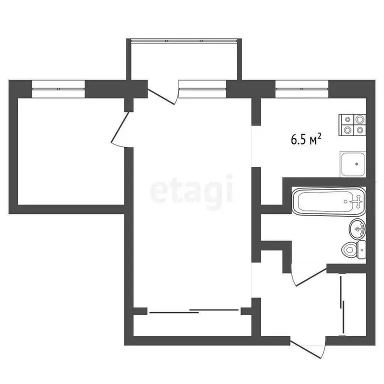 2-комнатная квартира: Вологда, Петрозаводская улица, 26 (43.5 м) - Фото 1