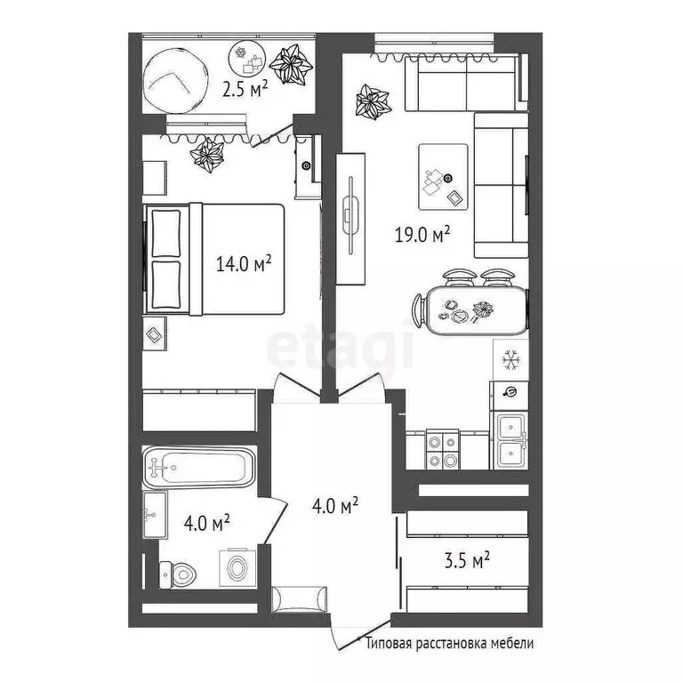 1-комнатная квартира: Тюмень, улица Московский Тракт, 83к6 (45 м) - Фото 0