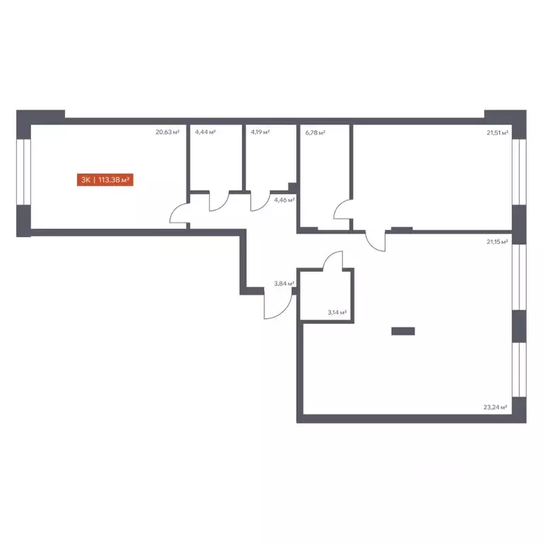 3-к кв. Томская область, Томск Красноармейская ул., 144 (113.38 м) - Фото 1