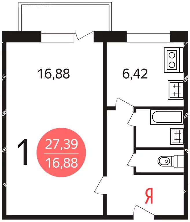 1-комнатная квартира: Москва, улица Паршина, 31к2 (30 м) - Фото 0