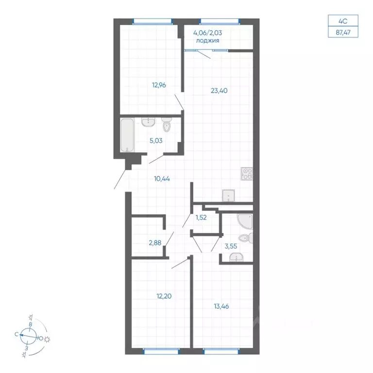 3-к кв. Челябинская область, Челябинский городской округ, пос. ... - Фото 0