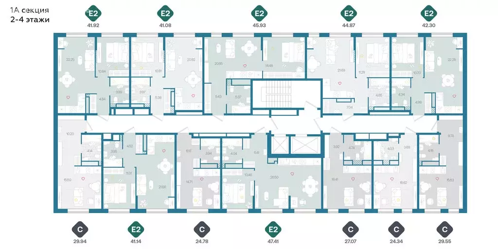 2-комнатная квартира: Тюмень, жилой комплекс Сибирский (45.93 м) - Фото 1