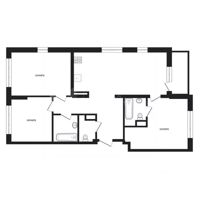 3-к кв. Тюменская область, Тюменский муниципальный округ, д. Патрушева ... - Фото 2