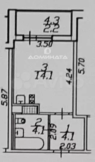 Квартира-студия, 22,3 м, 8/16 эт. - Фото 0