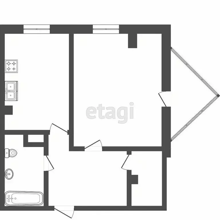 1-комнатная квартира: Тюмень, улица Самарцева, 8 (51.2 м) - Фото 0