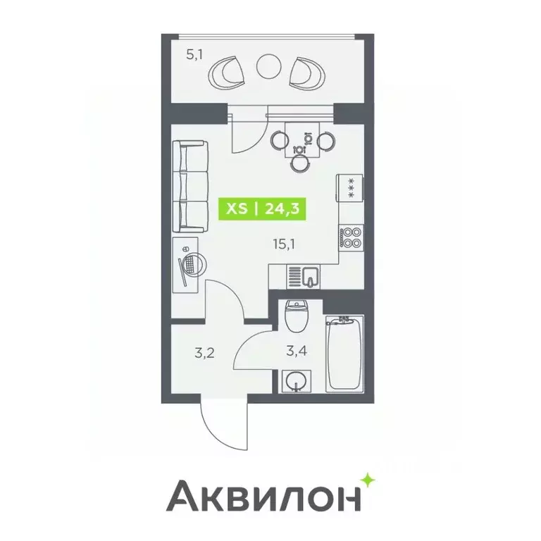 Студия Санкт-Петербург бул. Головнина, 4 (24.3 м) - Фото 0
