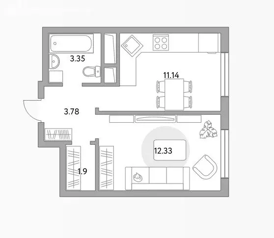 1-комнатная квартира: Красногорск, Ильинский тупик, 1А (33 м) - Фото 0