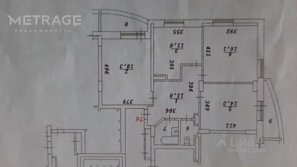 3-к кв. Новосибирская область, Новосибирск Ельцовская ул., 4/2 (77.0 ... - Фото 1