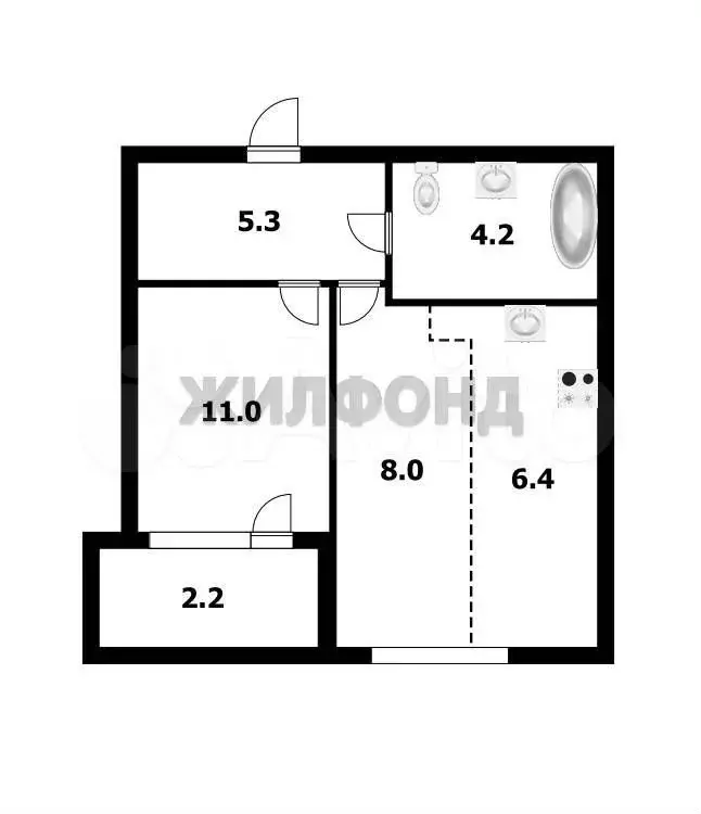 1-к. квартира, 34,9 м, 20/25 эт. - Фото 0