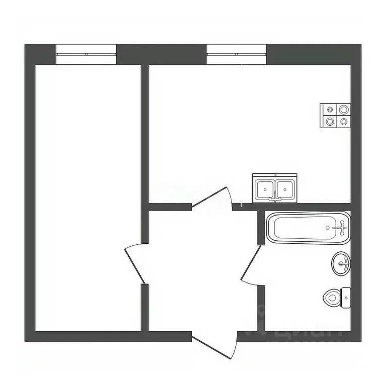 2-к кв. Владимирская область, Муром ул. Куликова, 16 (38.6 м) - Фото 0