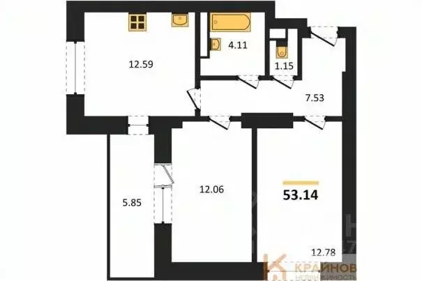 2-к кв. Воронежская область, Воронеж Транспортная ул., 58 (53.14 м) - Фото 0