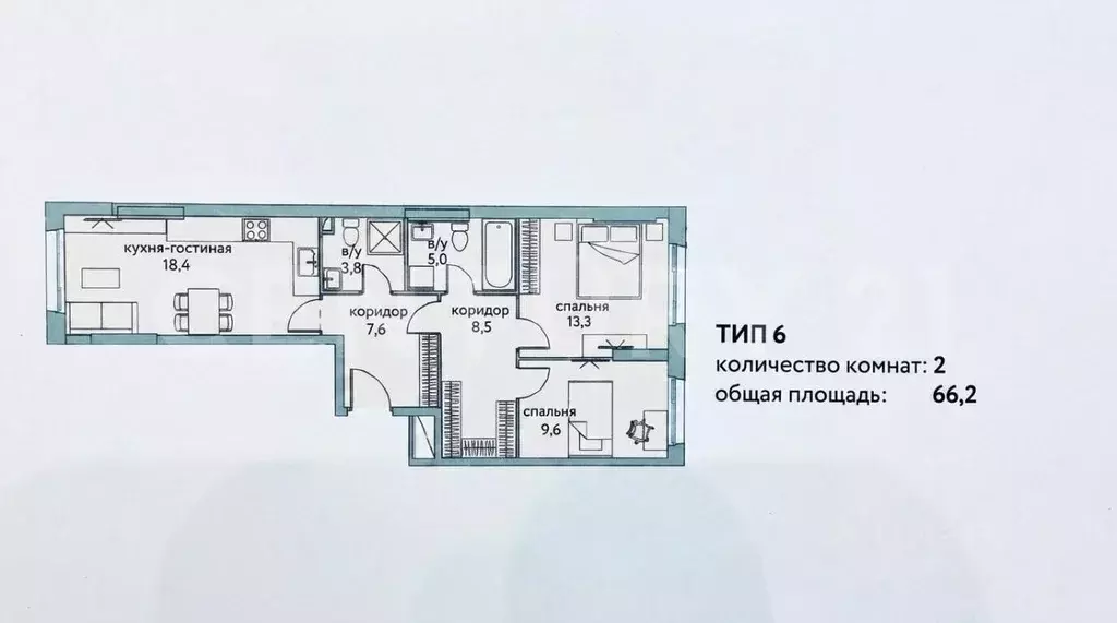 3-к кв. Москва ул. Крузенштерна, 2 (91.0 м) - Фото 2