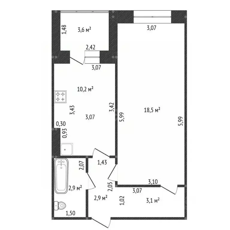 1-к кв. Башкортостан, Уфа Грозненская ул., 71/3 (37.3 м) - Фото 1