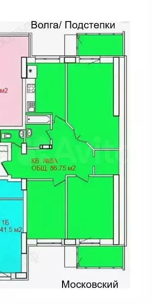3-к. квартира, 85 м, 2/22 эт. - Фото 0