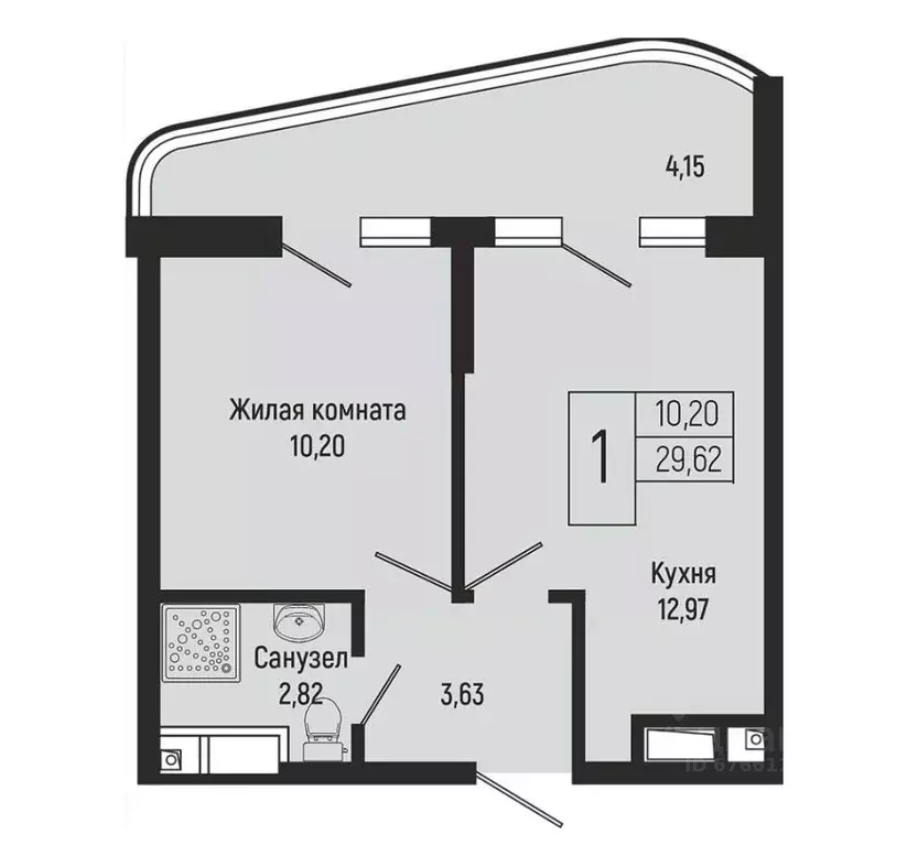 1-к кв. Краснодарский край, Туапсинский муниципальный округ, с. ... - Фото 0