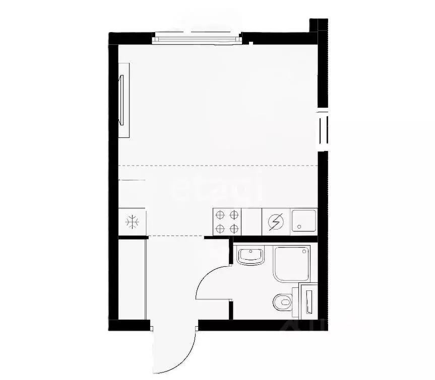 Студия Кемеровская область, Новокузнецк ул. Климасенко, 11/2 (23.9 м) - Фото 2
