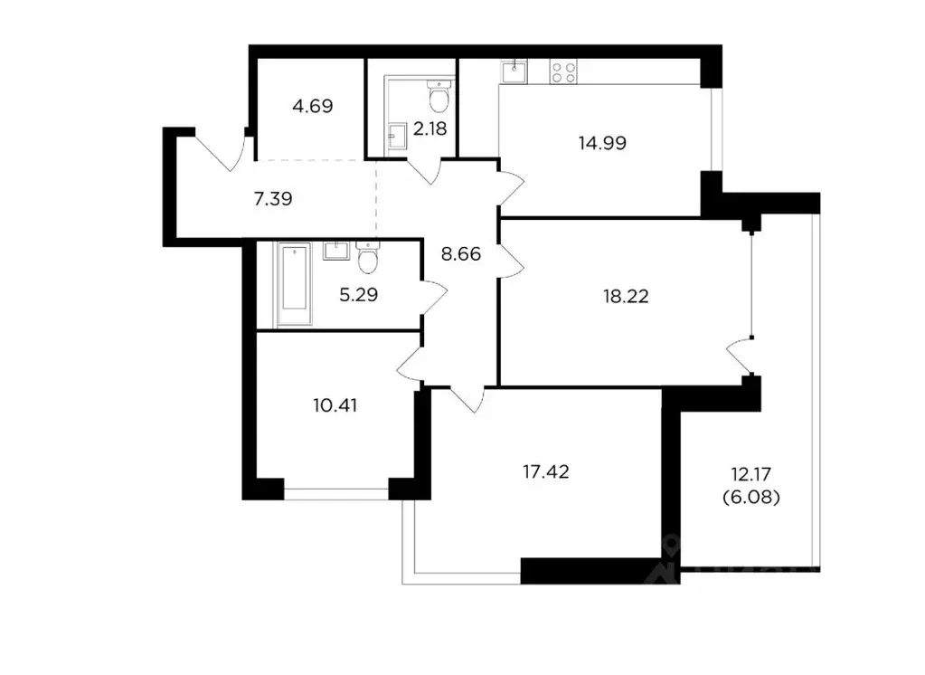 3-к кв. Москва ул. Виктора Маслова, 2 (96.1 м) - Фото 1