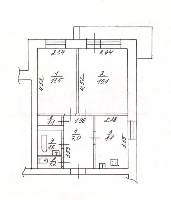 2-к. квартира, 46,6 м, 7/9 эт. - Фото 0