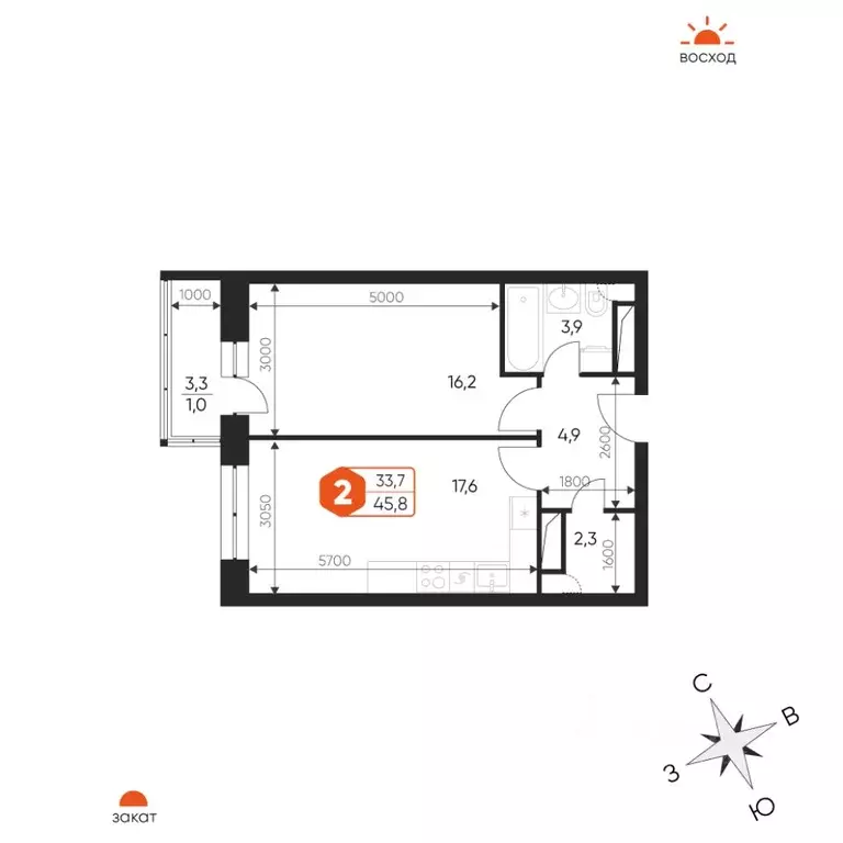 2-к кв. Московская область, Балашиха Гагарина мкр, ул. Проектная, 4 ... - Фото 1