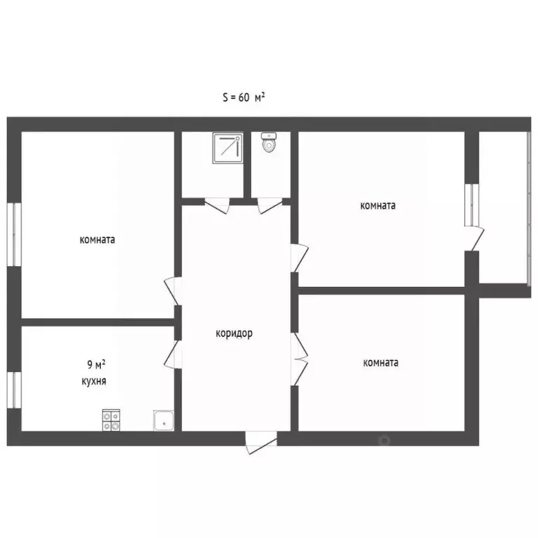 3-к кв. Тюменская область, Заводоуковск ул. Республики, 5 (59.9 м) - Фото 2